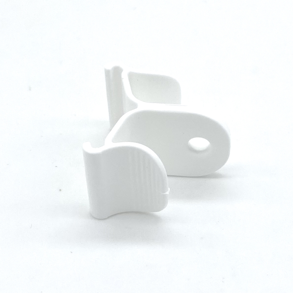 Kunststoff-T-Schienenclip weiß, Lochdurchmesser: 4 mm