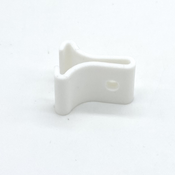 Plastik-Deckenklemme 24 mm lang, weiß, mit Loch 4 mm ø