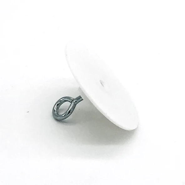 Scheibe mit Öse 40 mm ø, weiß, ohne Klebepunkt