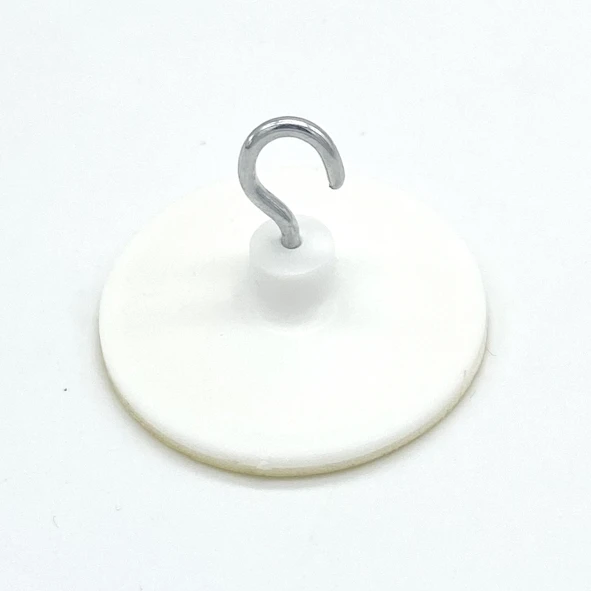 Selbstklebescheibe mit Haken 40 mm ø, weiß