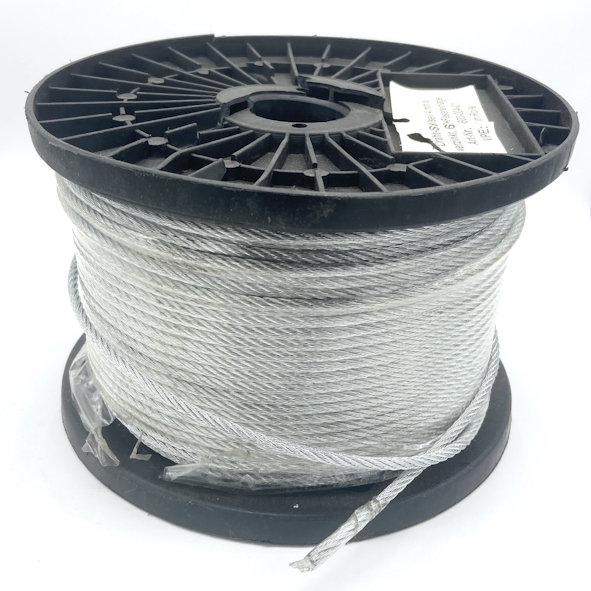 Draht-Stahlseil 4 mm ø</p>
<p>1770 N/mm², 6 x 7 + Fasereinlage, verzinkt, Verpackungseinheit: 130 m Rolle