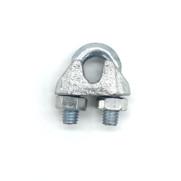 Schraubbare Drahtseilklemme</p>
<p>ähnl. DIN 741, für Seil 4 mm ø, verzinkt