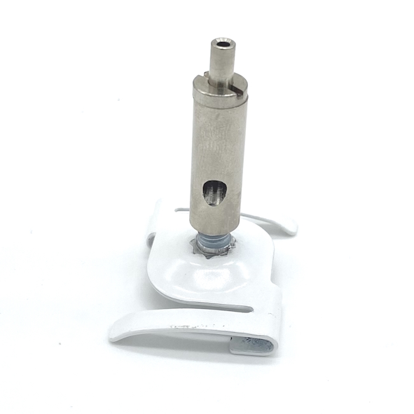 Deckenclip mit Drahtseilhalter weiß, mit Gewinde M6 x 10 mm und Drahtseilhalter für Drahtseile 1,0 – 1,5 mm ø