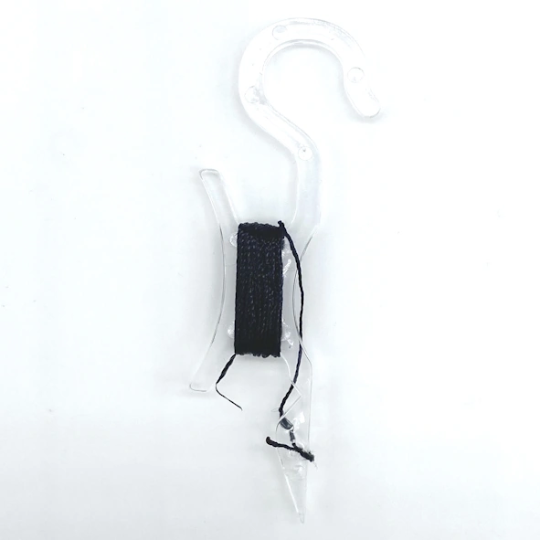 Kunststoffhaken transparent, mit Haken und Splint