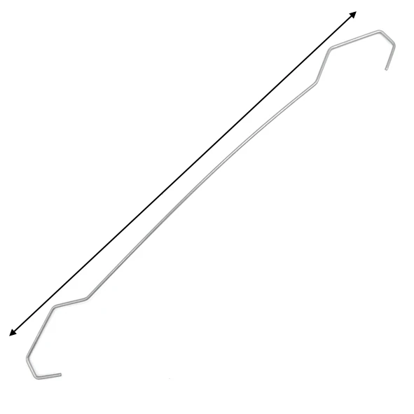 Edelstahldoppelhaken 250 mm lang, 0,8 mm ø