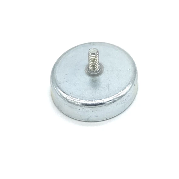Flachgreifer aus Hartferrit, mit Gewindezapfen, 32 mm ø, 7 mm hoch, Gewinde: M4 x 8 mm, Haftkraft: 8 kg