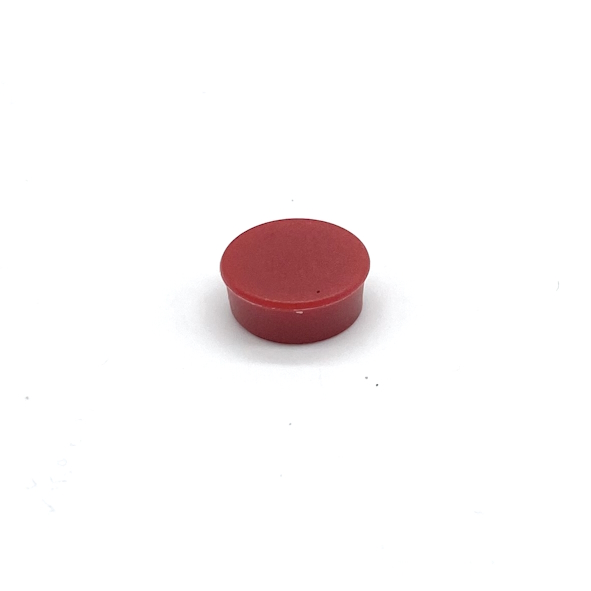 Dispomagnet im Kunststoffgehäuse, Farbe: rot, 16 mm ø, 7 mm hoch, Haftkraft: 300 g