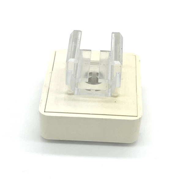 Magnethalter quadratisch, 90° zum Rahmen, weiß, Adapter transparent