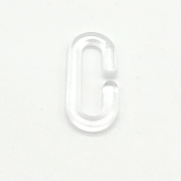 C-Haken 40 mm lang, 17 mm breit, Öffnung: 2 mm, Kunststoff transparent
