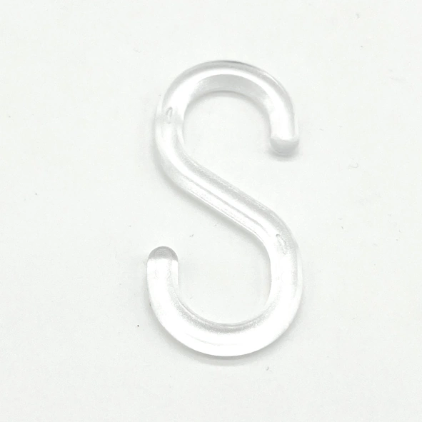 S-Haken 55 mm lang, transparent