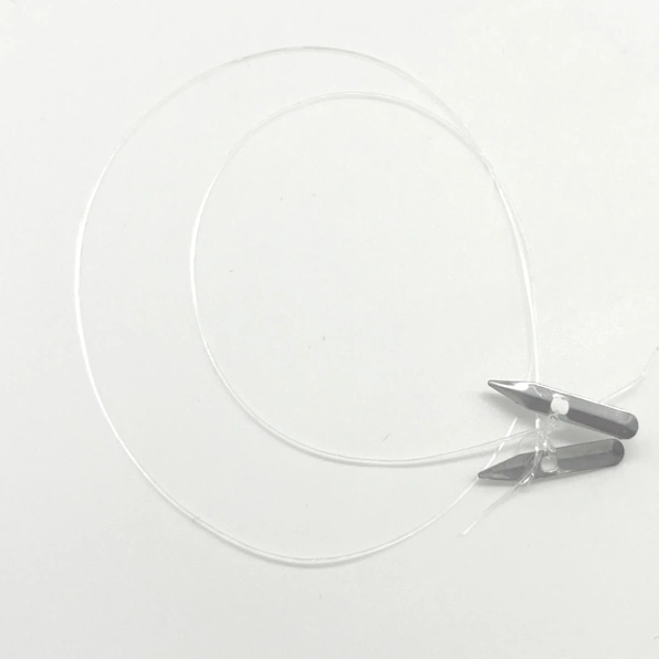 Perlonfaden 30 cm lang, beidseitig mit Splint