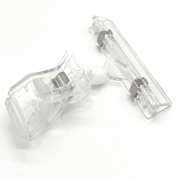 Sign Clip 105 mm, transparent, mit Preishalter 80 mm breit